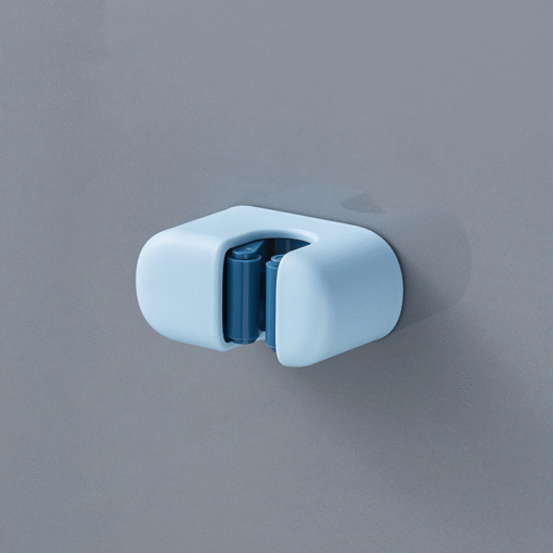 blue color of self-adhesive mop hangers for storage organization