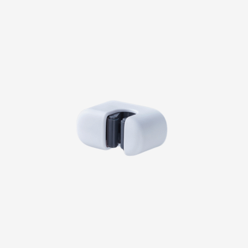 Front close-up of adhesive mop holder on bathroom wall