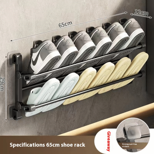Size of wall mounted shoe rack