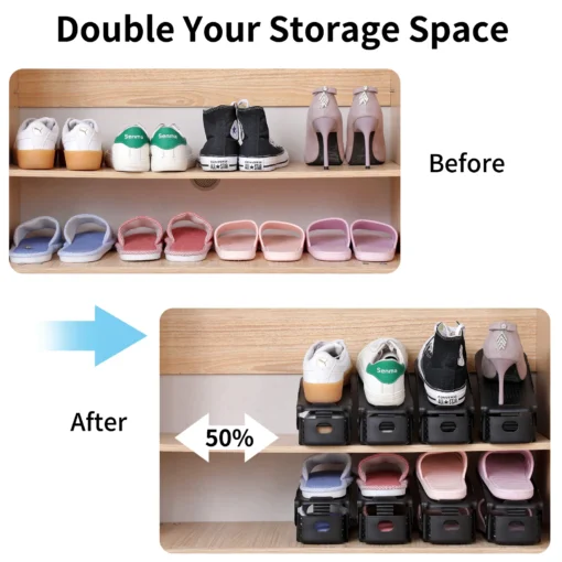 Shoe slots organizer in closet