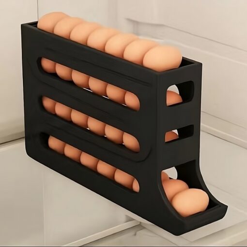 Egg Storage Organizer with Auto-Rolling Design in Fridge