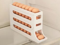 Egg Storage Organizer with Auto-Rolling Design in Fridge