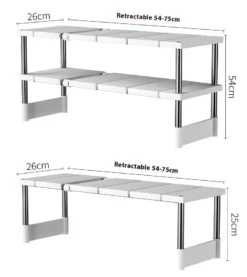 size of expandable sink storage rack