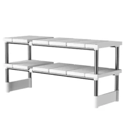 Stackable telescopic storage rack with adjustable partition layers