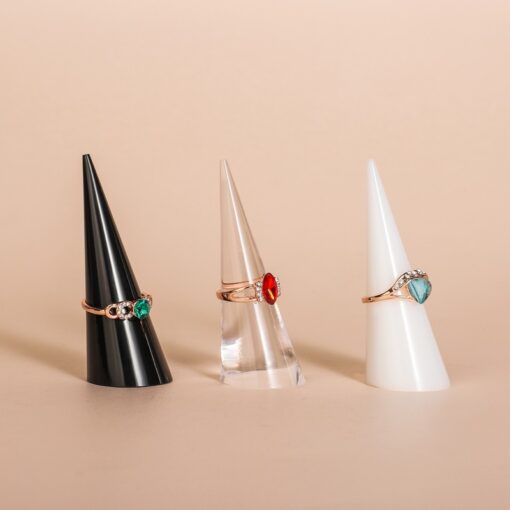 Minimalist Tapered Acrylic Jewelry Display Stand for Rings