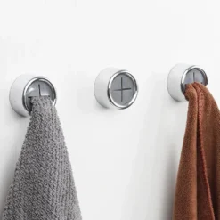 Self-Adhesive Towel Plug Holder – Wall-Mounted Towel Hooks for Kitchen & Bathroom Storage