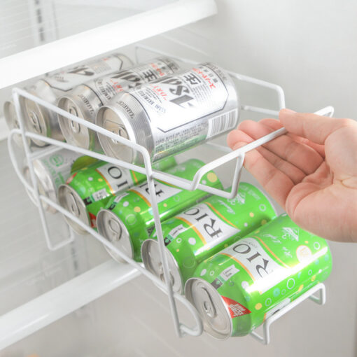 Double-layer can storage rack for kitchen countertops and pantry shelves