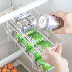 Double-layer can storage rack for kitchen countertops and pantry shelves