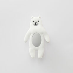 Cute animal-shaped wall hook with double bendable arms, adhesive mount