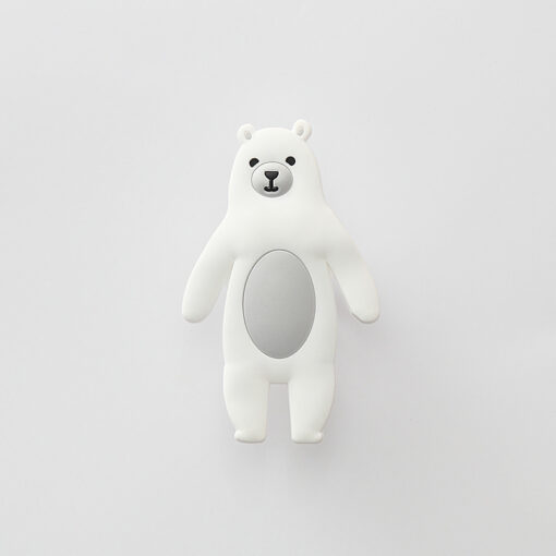 Cute animal-shaped wall hook with double bendable arms, adhesive mount