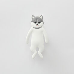 Cute animal-shaped wall hook with double bendable arms, adhesive mount