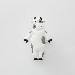 Cute animal-shaped wall hook with double bendable arms, adhesive mount