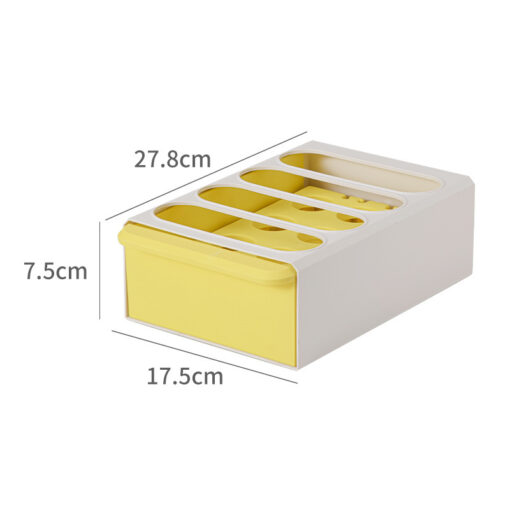 Compact plastic drawer-style egg storage box for 12 eggs