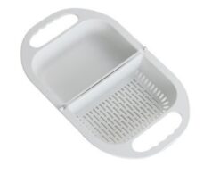 Foldable kitchen drain basket with handle for washing fruits and vegetables