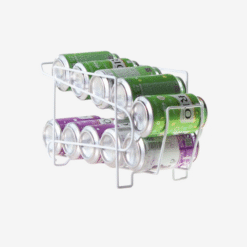 Double-layer can storage rack for kitchen countertops and pantry shelves