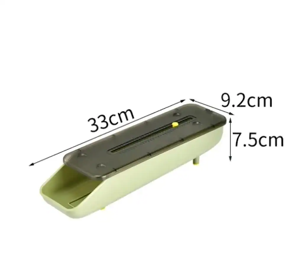 Automatic rolling egg storage box with transparent lid in green