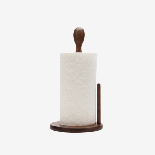 Elegant walnut wood paper towel holder for dining table or kitchen