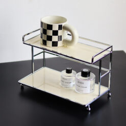 Black & white modern tabletop organizer shelf