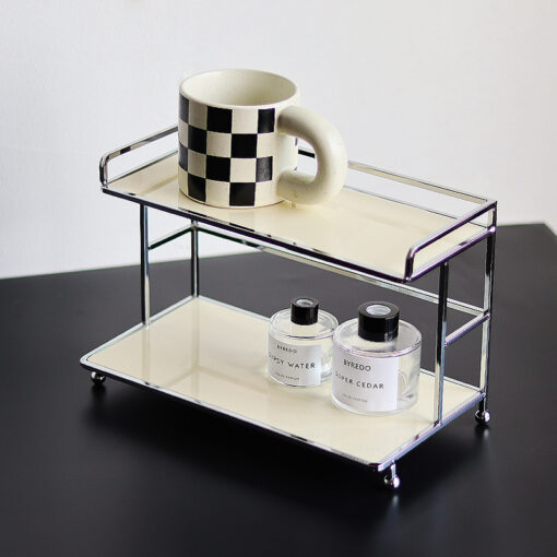 Black & white modern tabletop organizer shelf