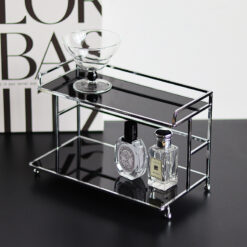Stainless steel frame acrylic storage rack