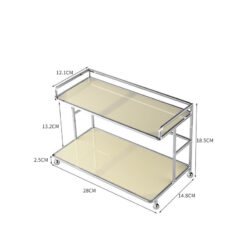 size of white acrylic storage rack