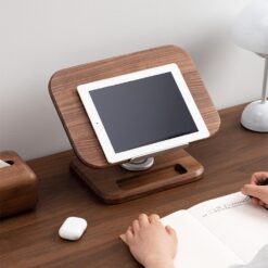 Solid wood walnut reading stand adjustable rotating book and iPad holder