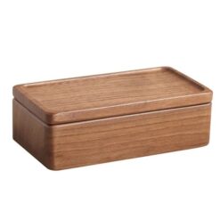Compact luxury magnetic wooden jewelry box with velvet lining for rings, earrings, and necklaces