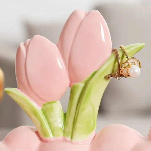 Pink Tulip Key Holder for Desktop or Hallway