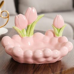 Pink Tulip Key Holder for Desktop or Hallway