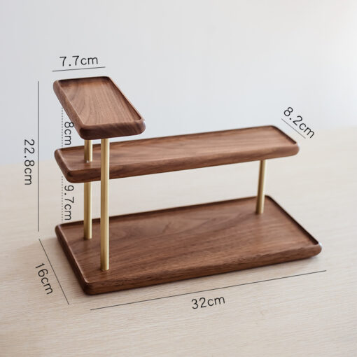 Compact solid wood desktop storage rack with 3 shelves, ideal for books and home organization