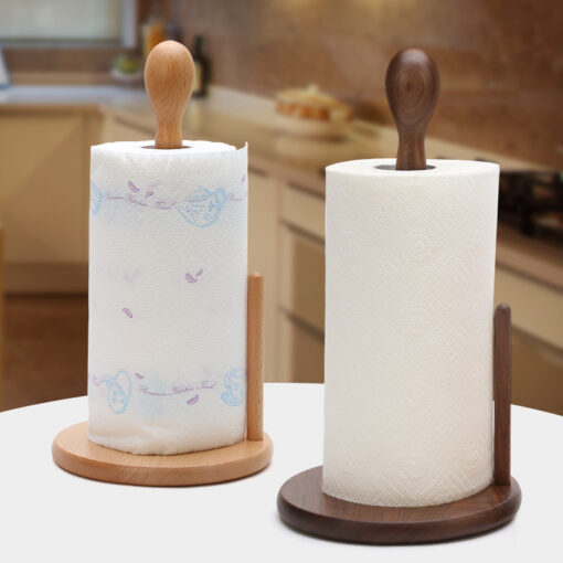 Elegant wood paper towel holder for dining table or kitchen