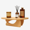 Creative solid wood tabletop storage rack with detachable design and artistic styling