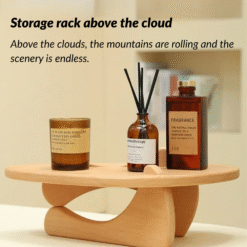 Creative solid wood tabletop storage rack with detachable design and artistic styling