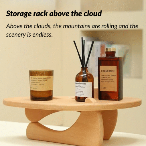 Creative solid wood tabletop storage rack with detachable design and artistic styling