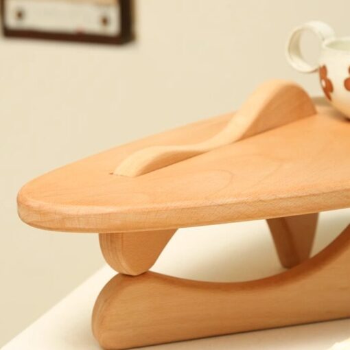 Creative solid wood tabletop storage rack with detachable design and artistic styling
