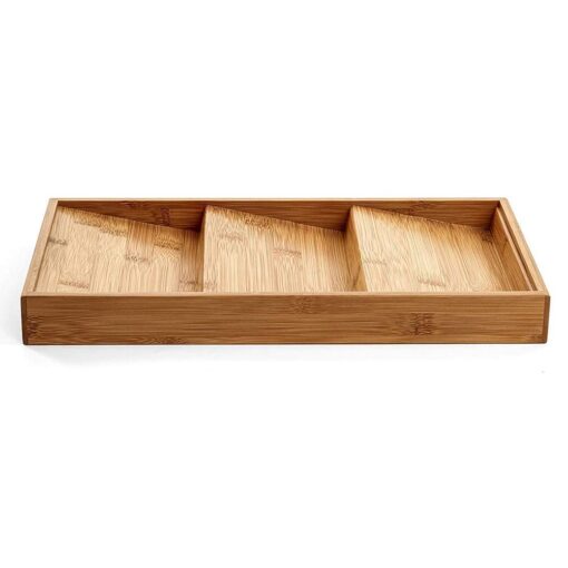 Drawer-type bamboo spice rack for kitchen seasoning storage