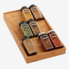 Drawer-type bamboo spice rack for kitchen seasoning storage